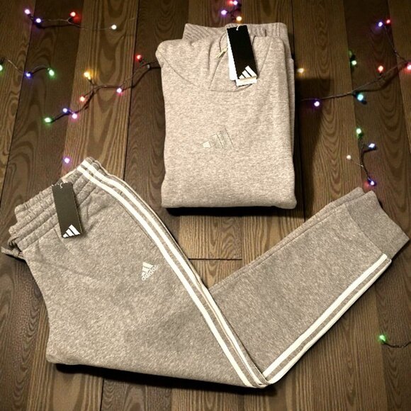 NWT 2 PC SIZE M HOODIE SWEATSHIRT AND JOGGERS MATCHING OUTFIT BY ADIDAS SET - Picture 1 of 4